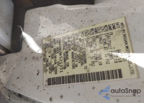 2006 Nissan Titan Xe z USA, uszkodzony, nr VIN 1N6AA06A26N525331